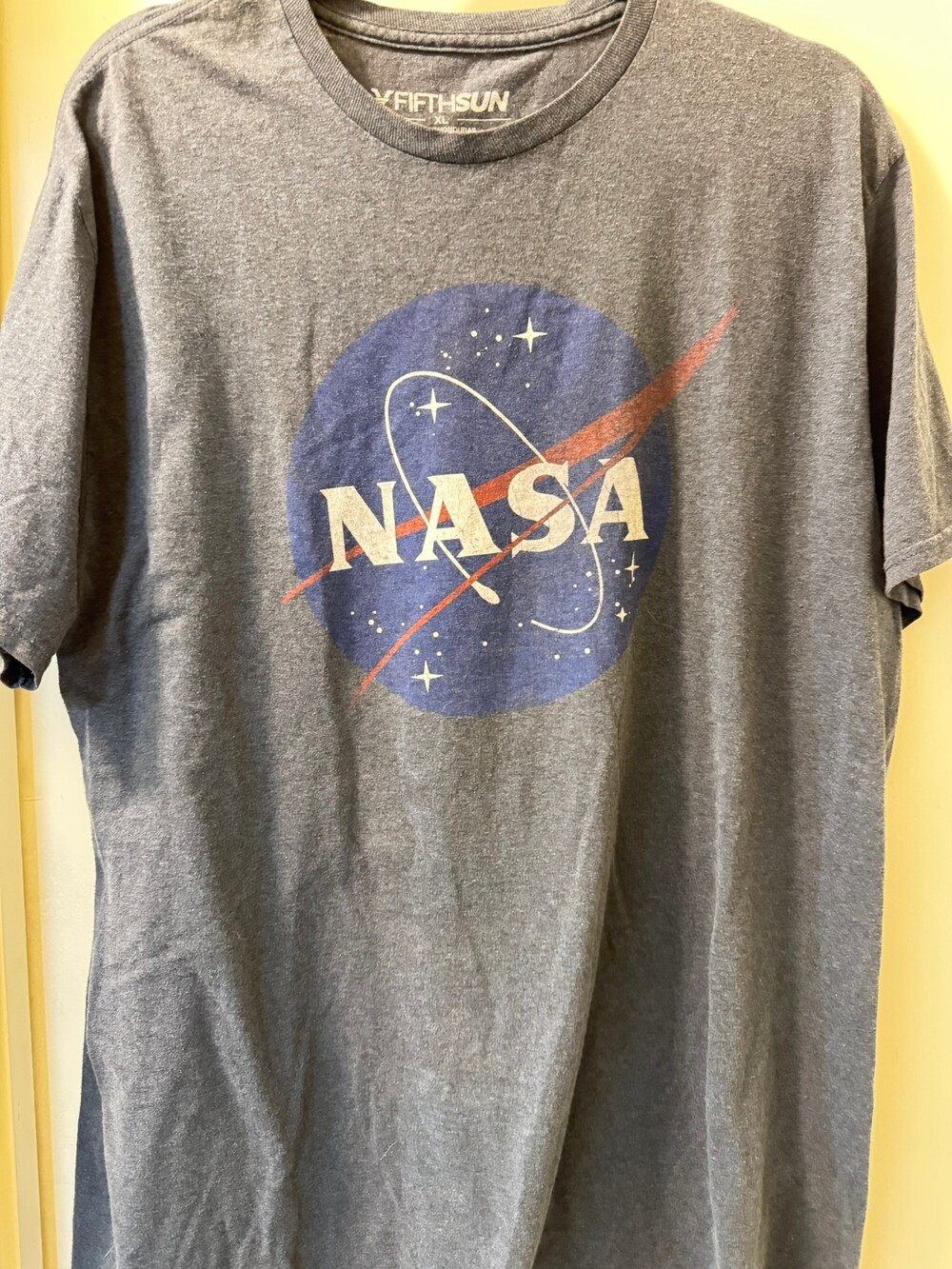 FIFTHSUN NASA XL Gray Cotton Polyester T-Shirt